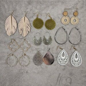 Women’s Earrings, 9 pairs